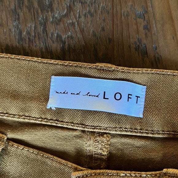 Ann Taylor Loft Rustic Light Brown High Waist Skinny Frayed Crop Jeans. Size 26 - Picture 4 of 8